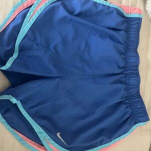 Nike Blue Shorts with Pink and Aqua Accents